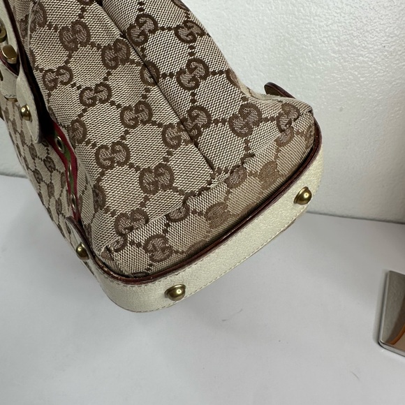 GUCCI Grommet Canvas GG sherryline tote bag - Picture 3 of 13